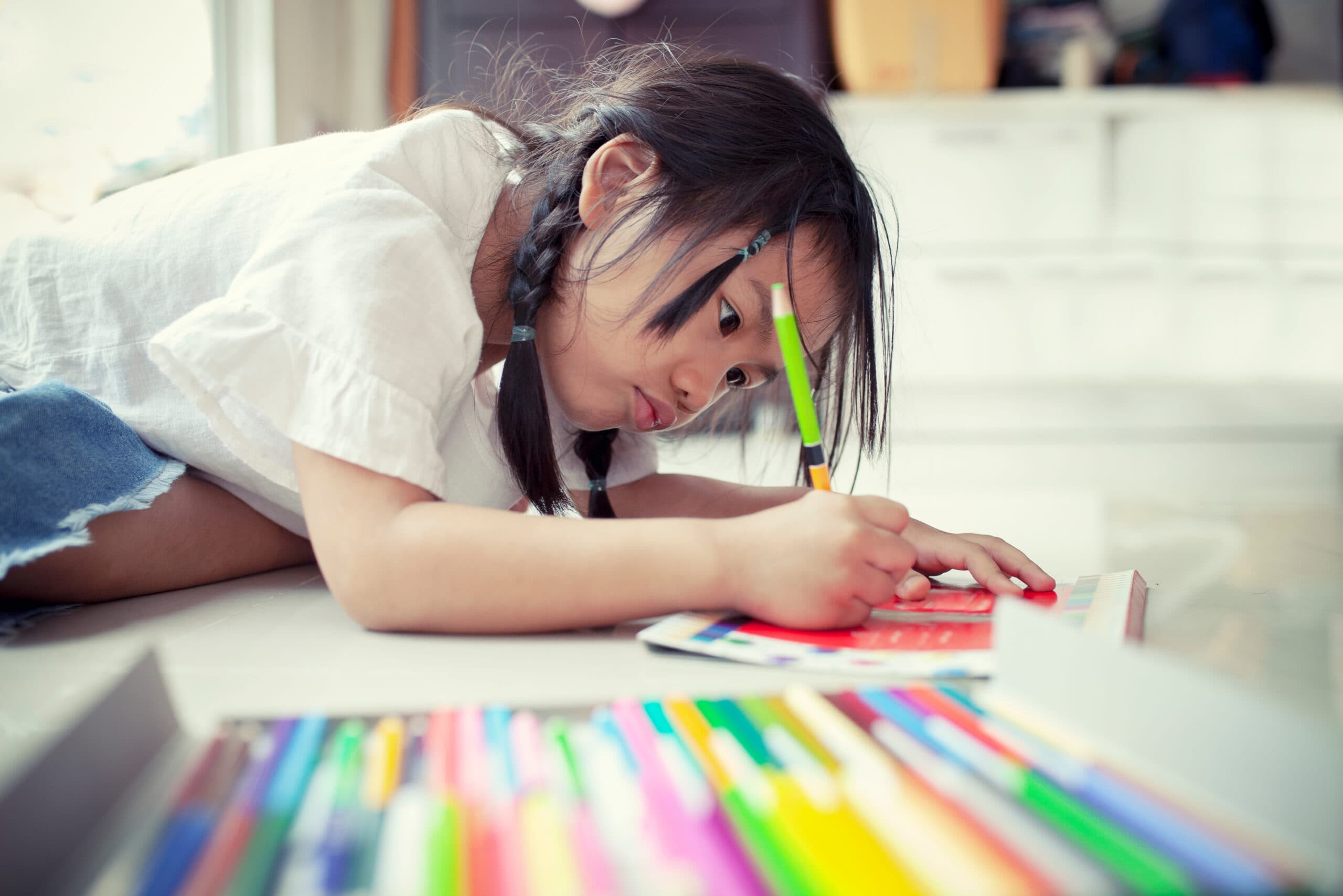 A girl writing